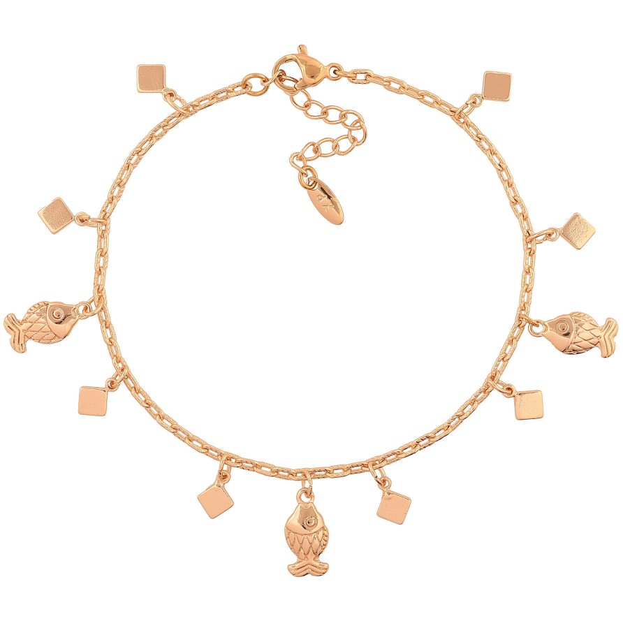 Браслет Xuping M&L колір 18К "Ланцюжок з підвісками" довжина з дод. ланцюжком 18.5-22см х 2мм фото №1