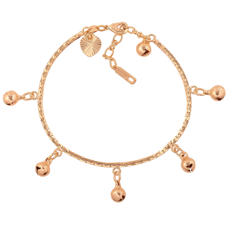 Браслет Xuping M&L цвет 18К "Цепочка с подвесками" длина с доп. цепочкой 17.5-20.5см х 2мм фото №11