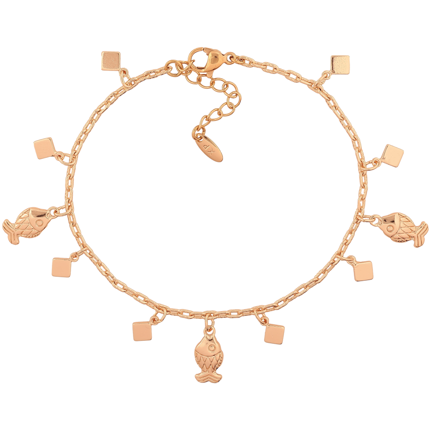 Браслет Xuping M&L колір 18К "Ланцюжок з підвісками" довжина з дод. ланцюжком 18.5-22см х 2мм фото №1