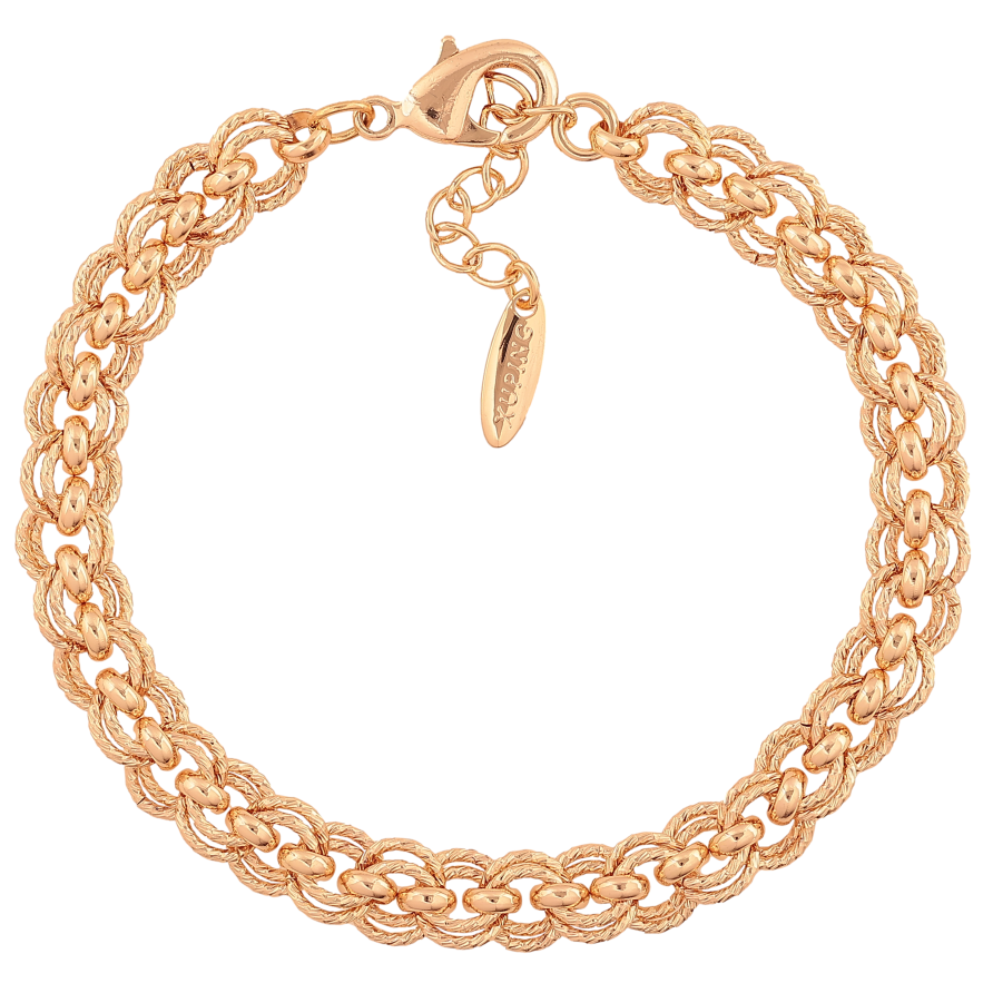 Браслет Xuping M&L колір 18К "Ланцюжок Фантазійний" розмір з доп. ланцюжком 19-22см х 7мм фото №1