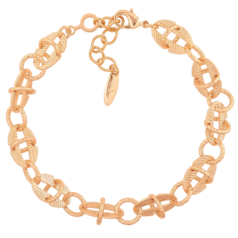 Браслет Xuping M&L колір 18К "Ланцюжок Фантазійний" довжина з доп. ланцюжком 21-24см х 9мм фото №1