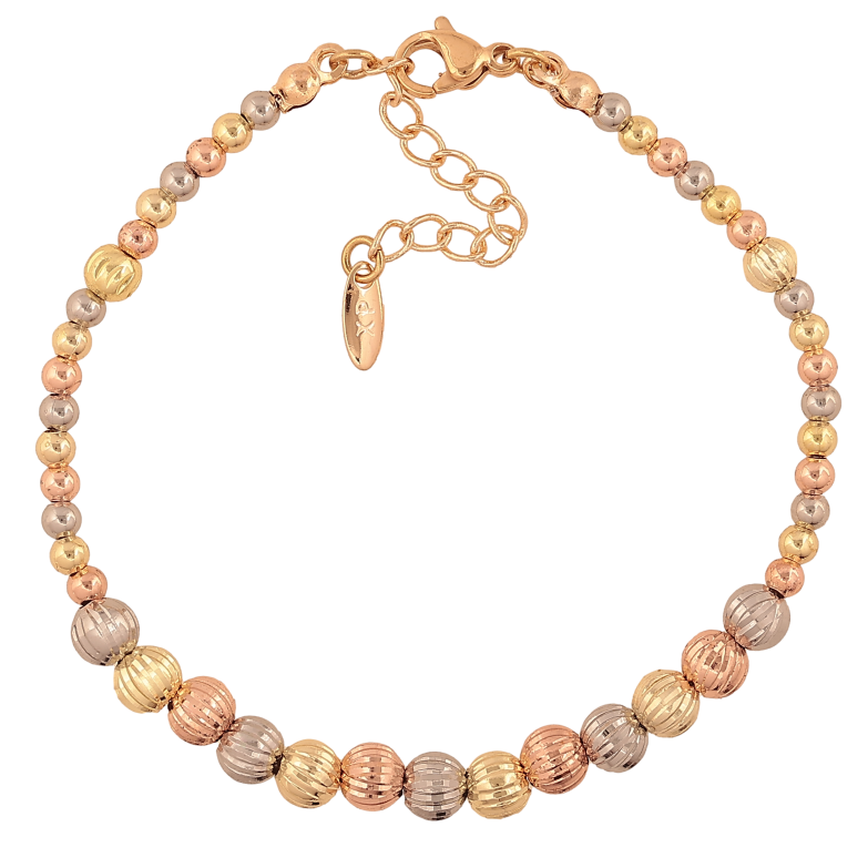 Браслет Xuping M&L цвет 18К+14К+РО+Родий "Узор из бусин" длина с доп. цепочкой 16.5-20см х 3-5мм фото №1