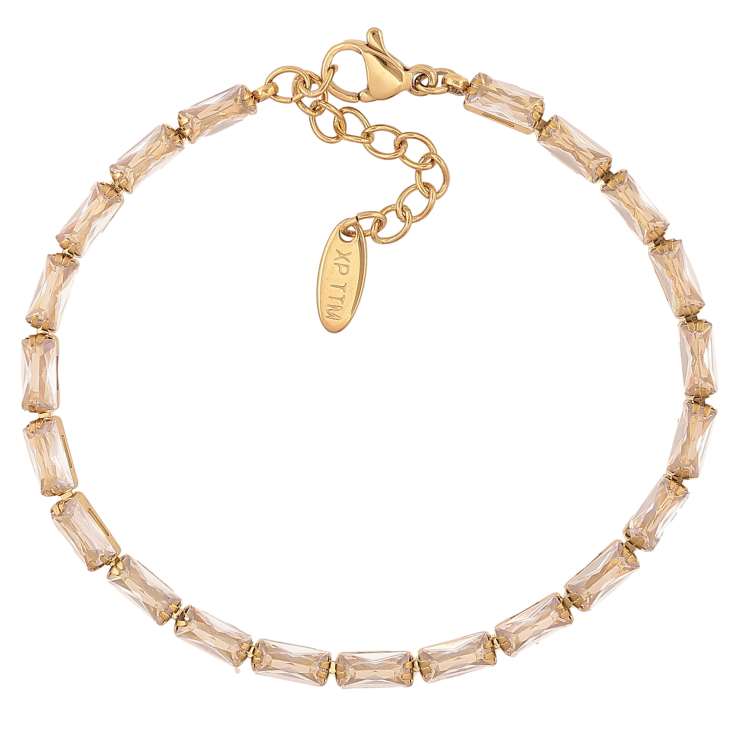 Браслет Xuping ТТМ Stainless Steel колір 14К "Доріжка кристалів" довжина з дод. ланцюжком 17-20см х 3мм фото №22