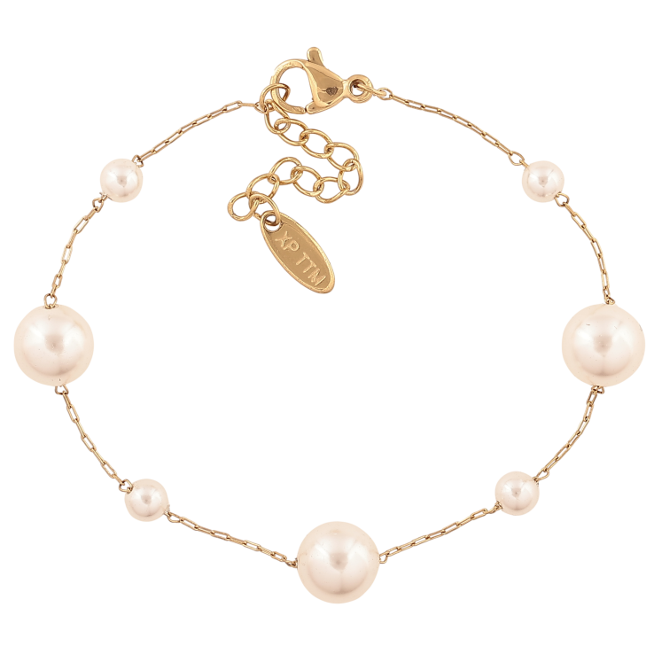 Браслет Xuping ТТМ Stainless Steel колір 14К "Ланцюжок з перлинними намистинами" довжина з дод. ланцюжком 17-20см х 1-8мм фото №21 Браслет Xuping ТТМ Stainless Steel колір 14К "Ланцюжок з перлинними намистинами" довжина з дод. ланцюжком 17-20см х 1-8мм фото №21