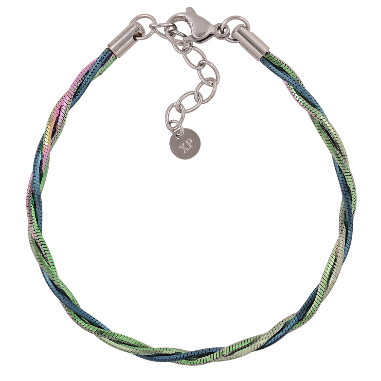 Браслет Xuping ТТМ Stainless Steel цвет Хамелеон "Шнур из цепочек" длинна с доп. цепочкой 20-23.5см х 3мм фото №1