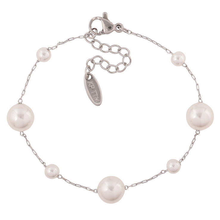 Браслет Xuping ТТМ Stainless Steel колір Родій "Ланцюжок з перлинними намистинами" довжина з дод. ланцюжком 17-20см х 1-8мм фото №18 Браслет Xuping ТТМ Stainless Steel колір Родій "Ланцюжок з перлинними намистинами" довжина з дод. ланцюжком 17-20см х 1-8мм фото №18