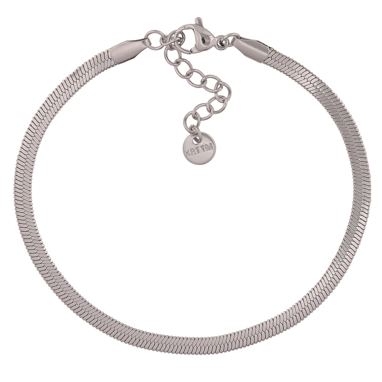 Браслет Xuping ТТМ Stainless Steel цвет Родий "Цепочка Снейк" длина с доп. цепочкой 18.5-21.5см х 3мм фото №1