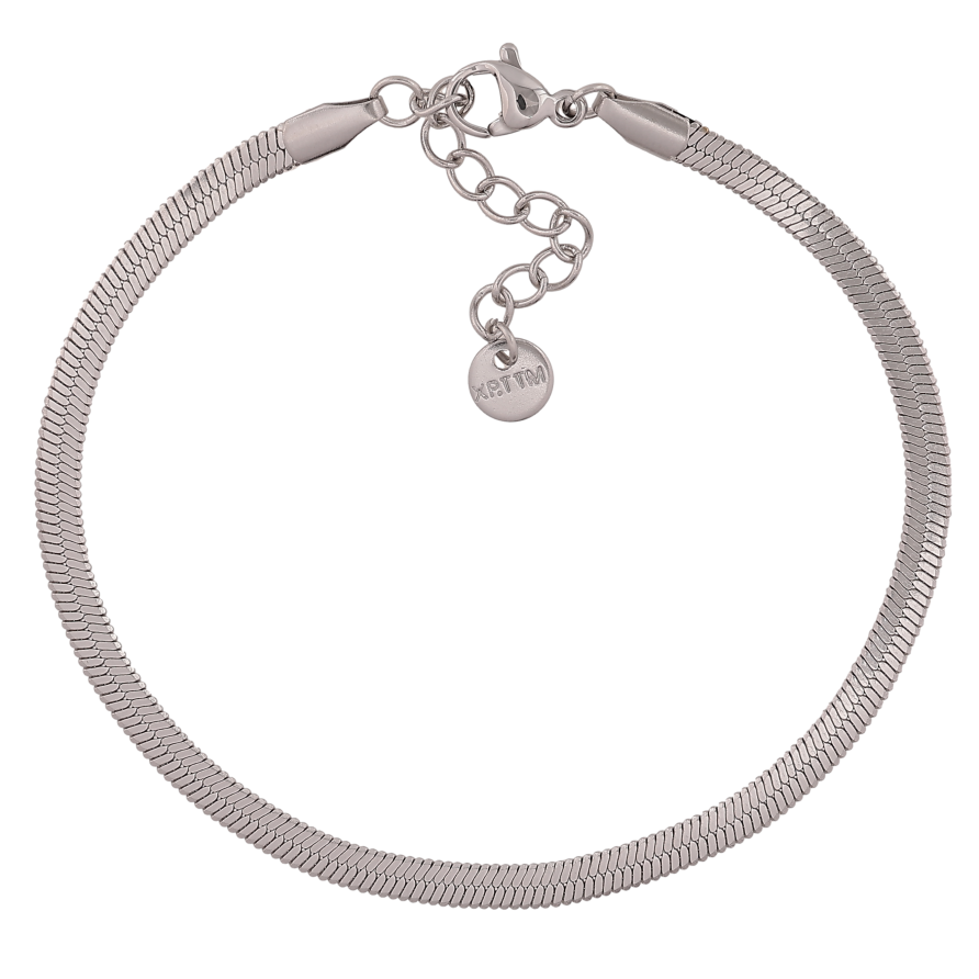 Браслет Xuping ТТМ Stainless Steel колір Родій "Ланцюжок Снейк" довжина з дод. ланцюжком 18.5-21.5см х 3мм фото №1