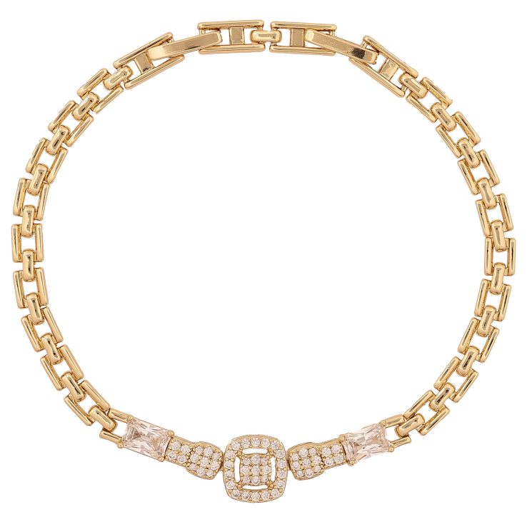 Браслет Xuping колір Позолота 14K "Візерунок з кристалами" розмір з дод. замком 18,20см х 4-9мм фото №9