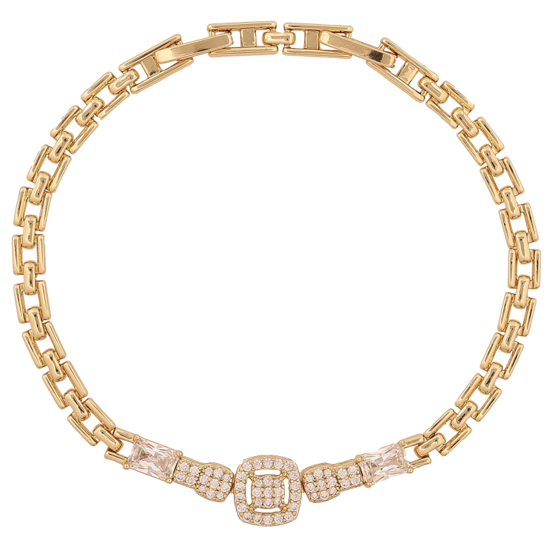 Браслет Xuping колір Позолота 14K "Візерунок з кристалами" розмір з дод. замком 18,20см х 4-9мм фото №4 Браслет Xuping колір Позолота 14K "Візерунок з кристалами" розмір з дод. замком 18,20см х 4-9мм фото №4