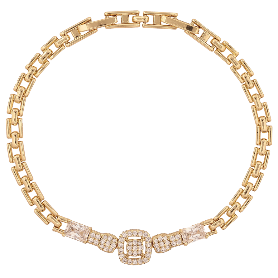 Браслет Xuping колір Позолота 14K "Візерунок з кристалами" розмір з дод. замком 18,20см х 4-9мм фото №1