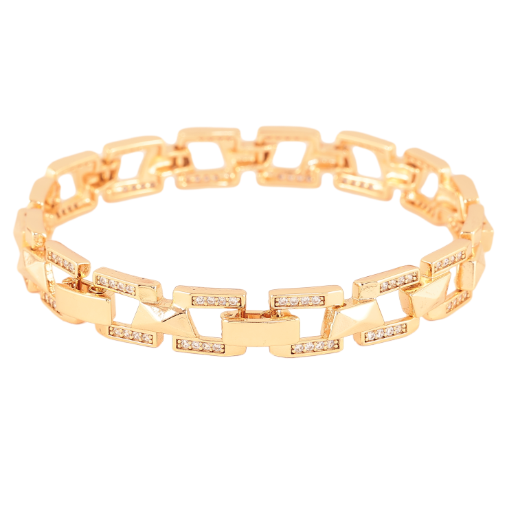 Браслет Xuping колір Позолота 18К "Візерунок з кристалами" розмір 19.5см х 9мм фото №23