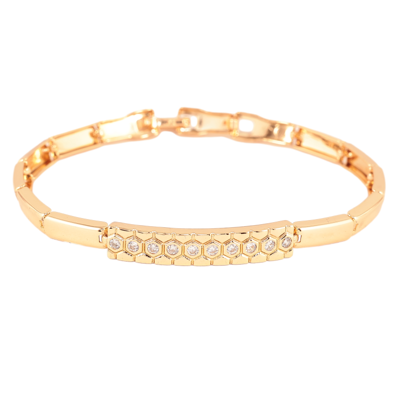 Браслет Xuping колір Позолота 18К "Візерунок з кристалами" розмір 18.5см х 4-6мм фото №1