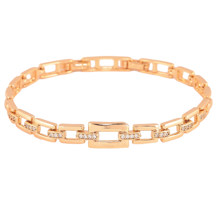 Браслет Xuping цвет Позолота 18K "Узор с кристаллами" размер с доп. замком 17,19см х 5-8мм фото №6 Браслет Xuping цвет Позолота 18K "Узор с кристаллами" размер с доп. замком 17,19см х 5-8мм фото №6