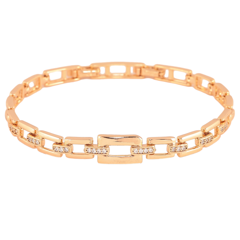 Браслет Xuping цвет Позолота 18K "Узор с кристаллами" размер с доп. замком 17,19см х 5-8мм фото №17