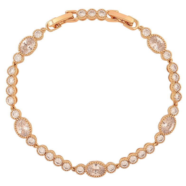 Браслет Xuping колір Позолота 18K "Доріжка кристалів" розмір з дод. замком 17.5,19.5см х 4-6мм фото №7