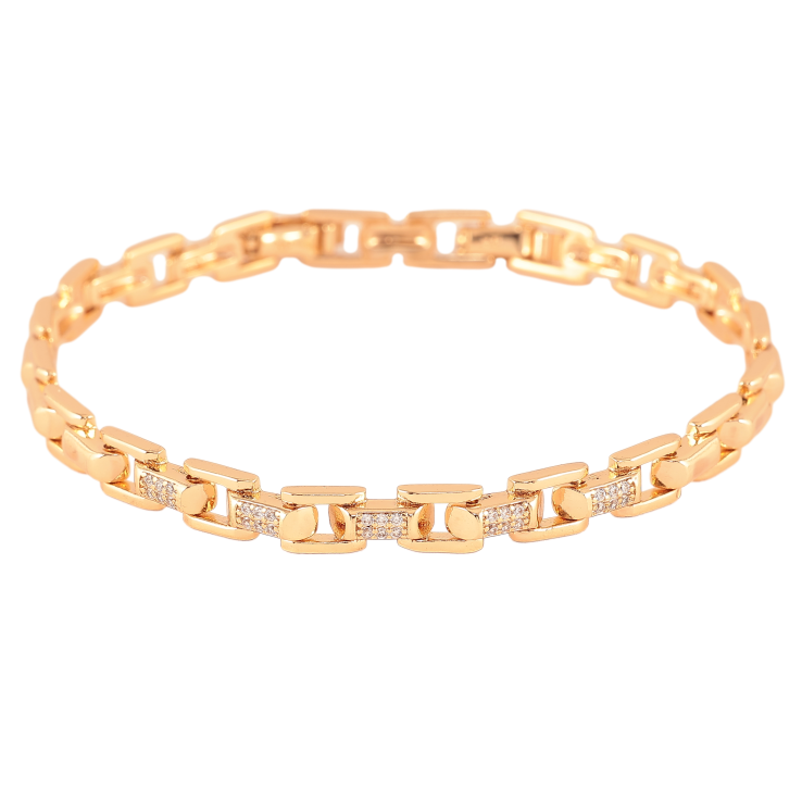 Браслет Xuping цвет Позолота 18К "Узор с кристаллами" размер с доп. замком 17,19см х 3-5мм фото №15