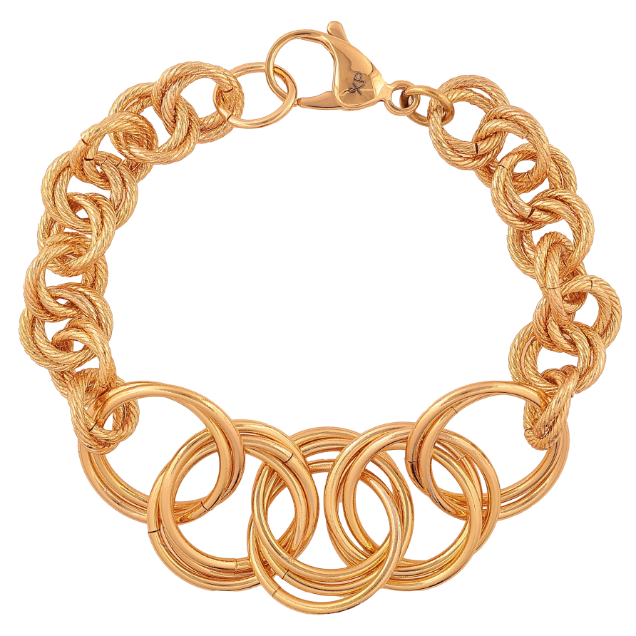 Браслет Xuping колір Позолота 18K "Ланцюжок Фантазійний" розмір 21см х 11-19мм фото №1