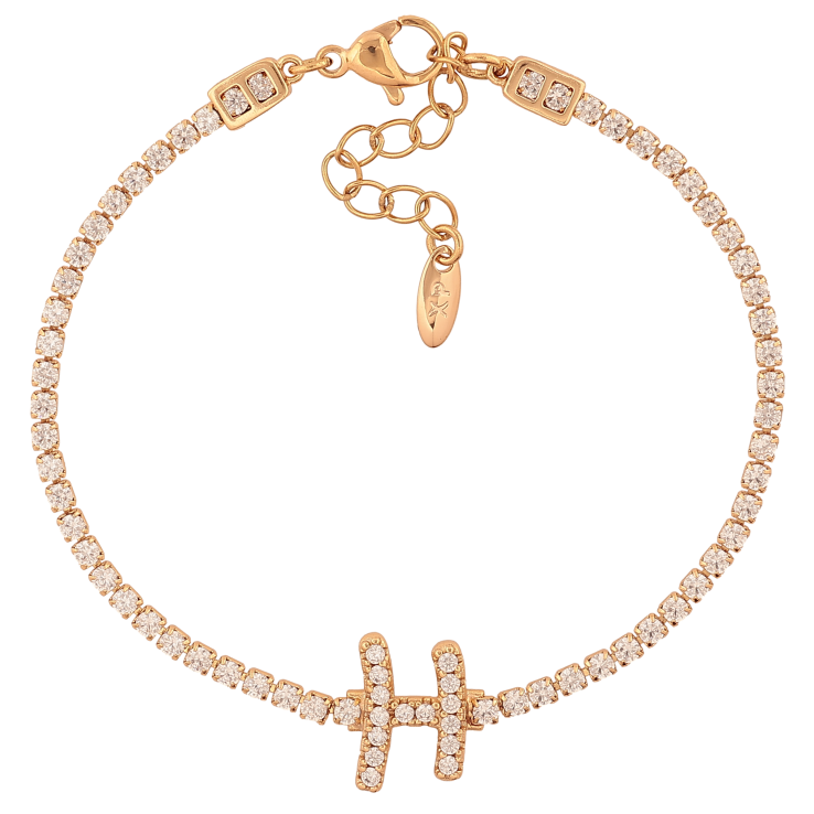Браслет Xuping колір Позолота 18K "Кристальна доріжка з літерою H" розмір з дод. ланцюжком 17-20.5см х 2-13мм фото №19