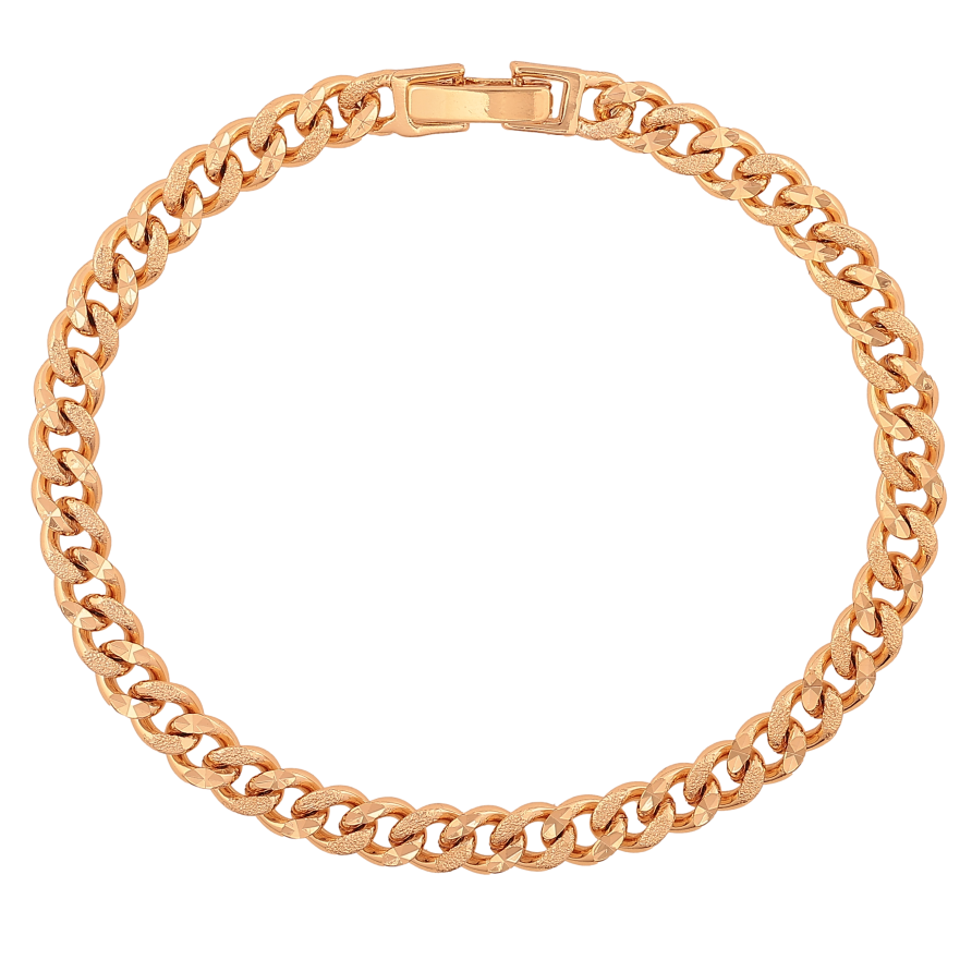 Браслет Xuping цвет Позолота 18K "Цепочка Панцирная с шагренью" размер 18см х 5мм фото №1