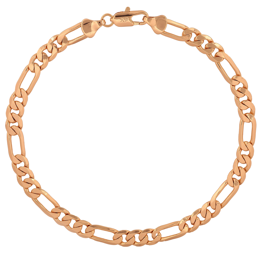 Браслет Xuping колір Позолота 18K на ногу "Ланцюжок Фігаро" розмір 27см х 6мм фото №1