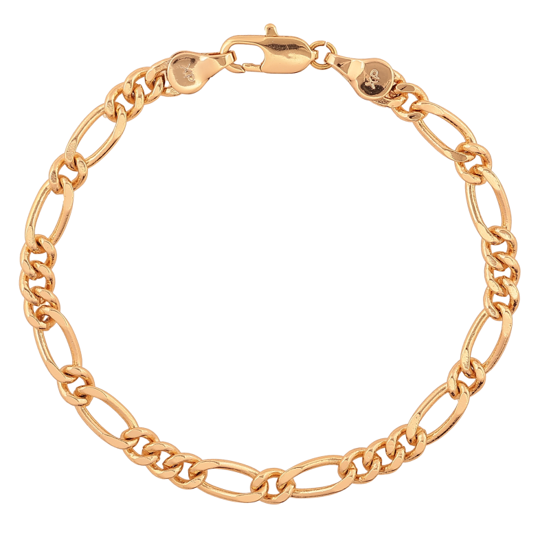 Браслет Xuping колір Позолота 18K "Ланцюжок Фігаро" розмір 17см х 4-5мм фото №1