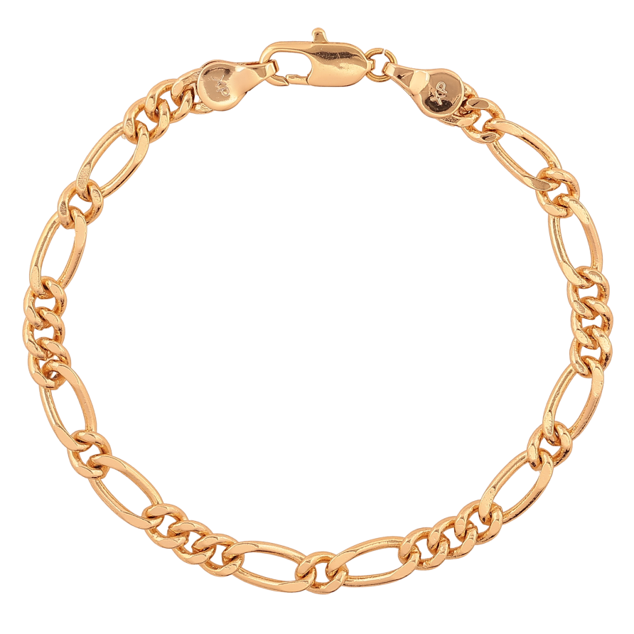 Браслет Xuping колір Позолота 18K "Ланцюжок Фігаро" розмір 17см х 4-5мм фото №1