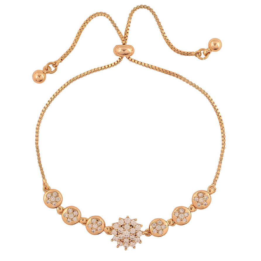 Браслет Xuping колір Позолота 18K "Ланцюжок з декоративною вставкою" на затяжці розмір 10-23см х 1-10мм фото №1