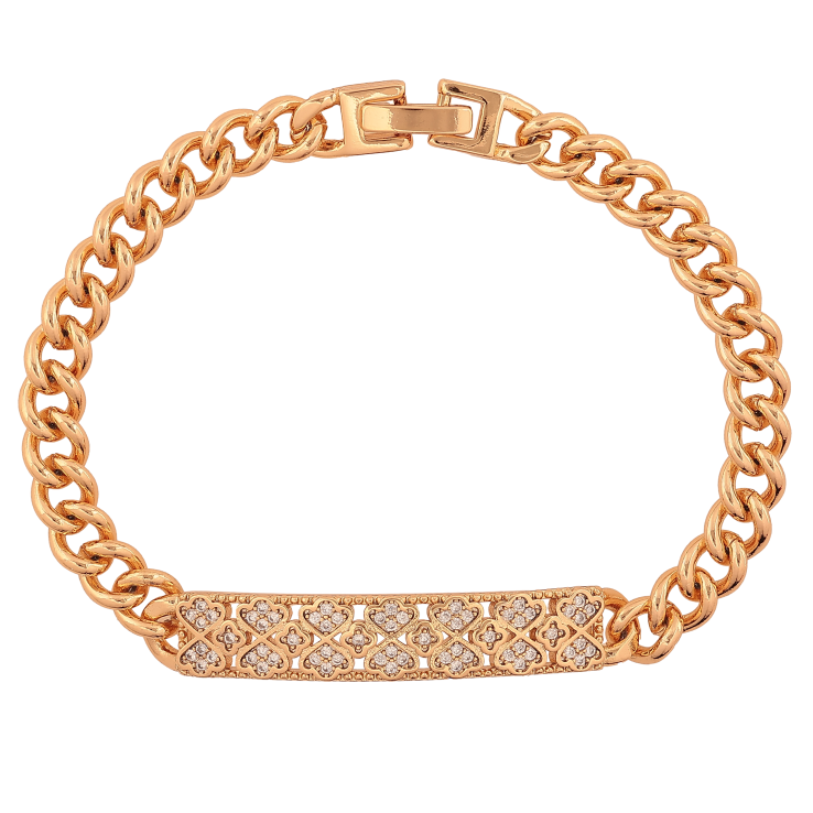 Браслет Xuping колір Позолота 18K "Ланцюжок з декоративною вставкою" розмір 19см х 6-8мм фото №3