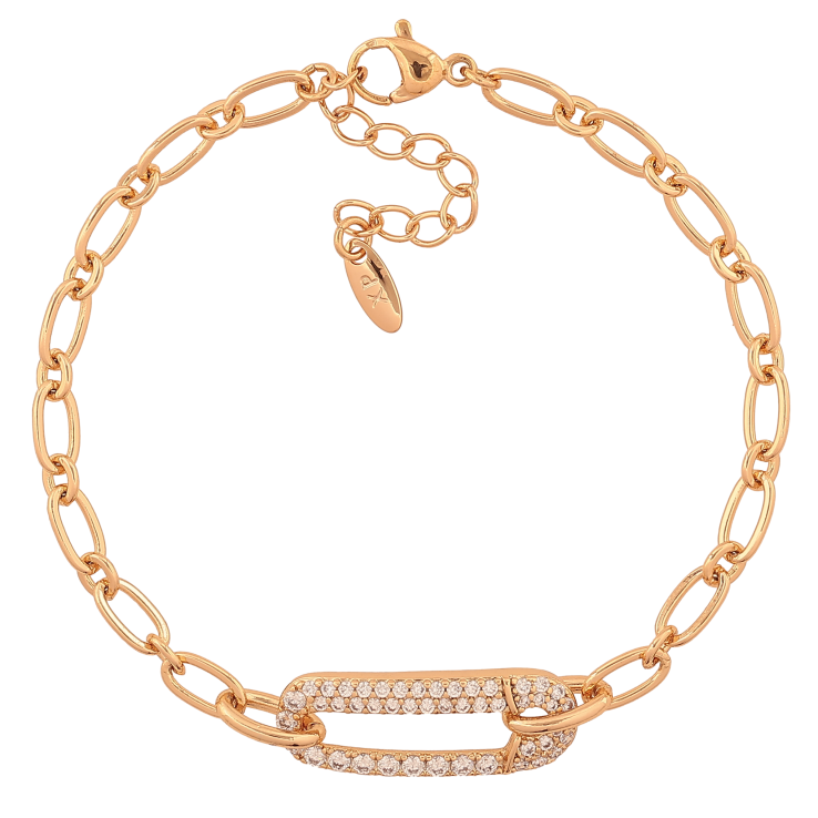 Браслет Xuping колір Позолота 18K "Ланцюжок зі вставкою шпилька" розмір з дод. ланцюжком 17-20.5см х 4-8мм фото №8