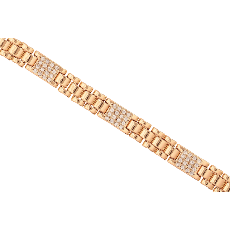 Браслет Xuping колір Позолота 18K "Візерунок з кристалами" розмір 19.5см х 8-9мм фото №7