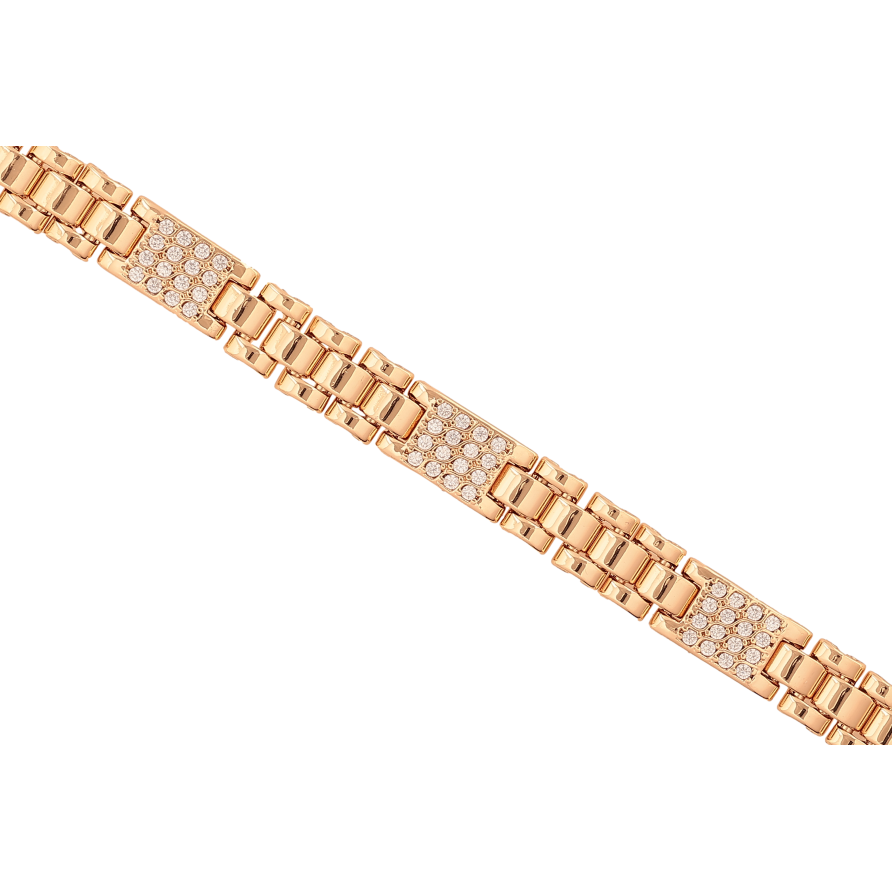 Браслет Xuping колір Позолота 18K "Візерунок з кристалами" розмір 19.5см х 8-9мм фото №1