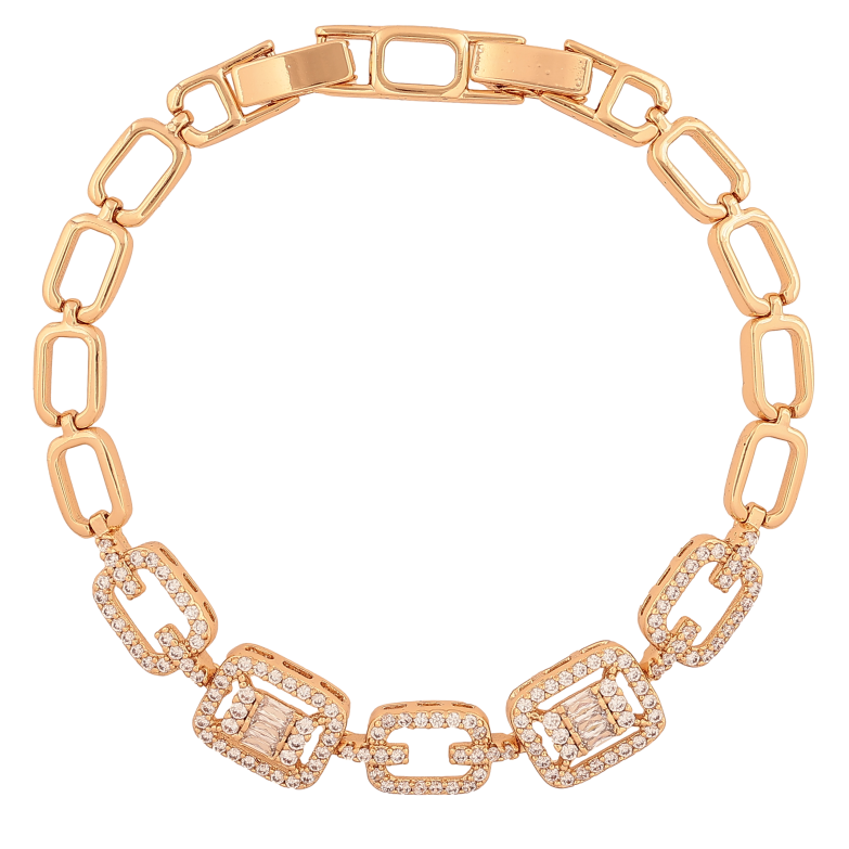 Браслет Xuping колір Позолота 18K "Візерунок з кристалами" розмір з дод. замком 17, 19см х 6-10мм фото №2