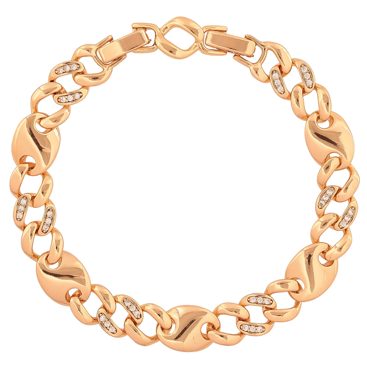 Браслет Xuping колір Позолота 18K "Візерунок з кристалами" розмір з дод. замком 17.5, 19.5см х 8-9мм фото №16