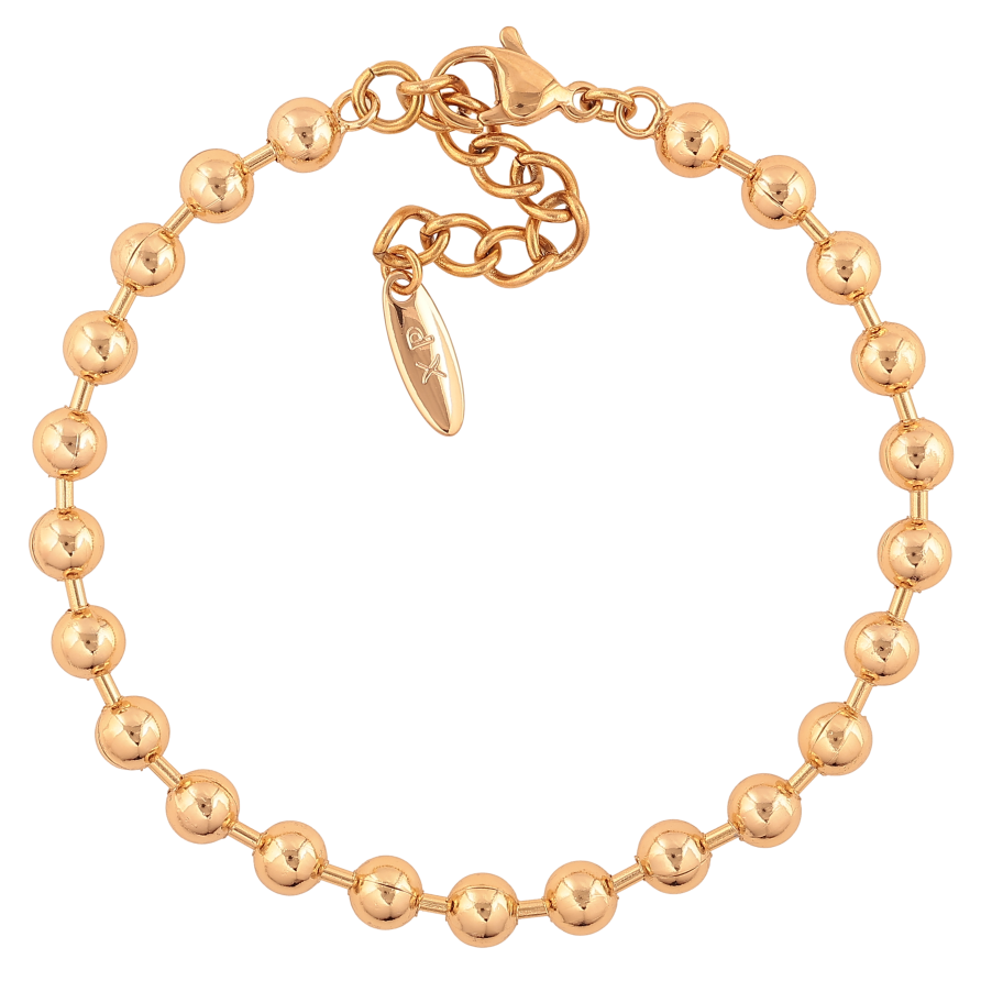 Браслет Xuping колір Позолота 18K "Ланцюжок Перлина" розмір з дод. ланцюжком 18-21см х 1-5мм фото №1