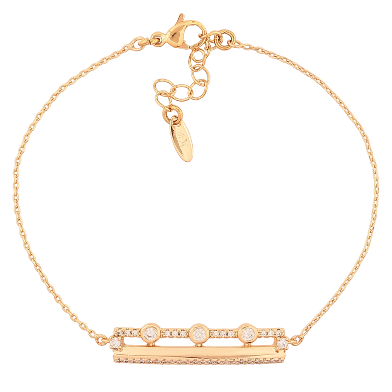 Браслет Xuping колір Позолота 18K "Ланцюжок із вставкою" розмір з дод. ланцюжком 17-20см х 1-7мм фото №1