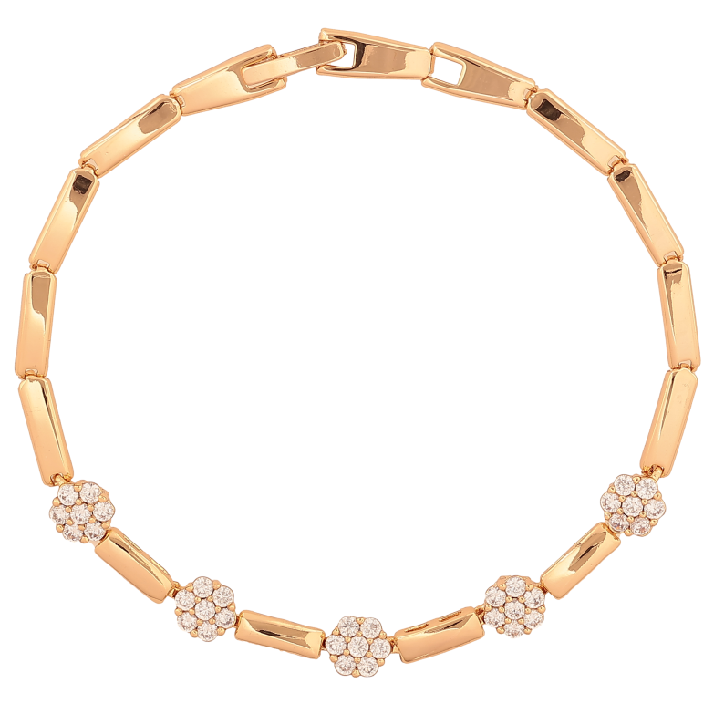 Браслет Xuping колір Позолота 18K "Візерунок з кристалами" розмір 19.5см х 3-6мм фото №1