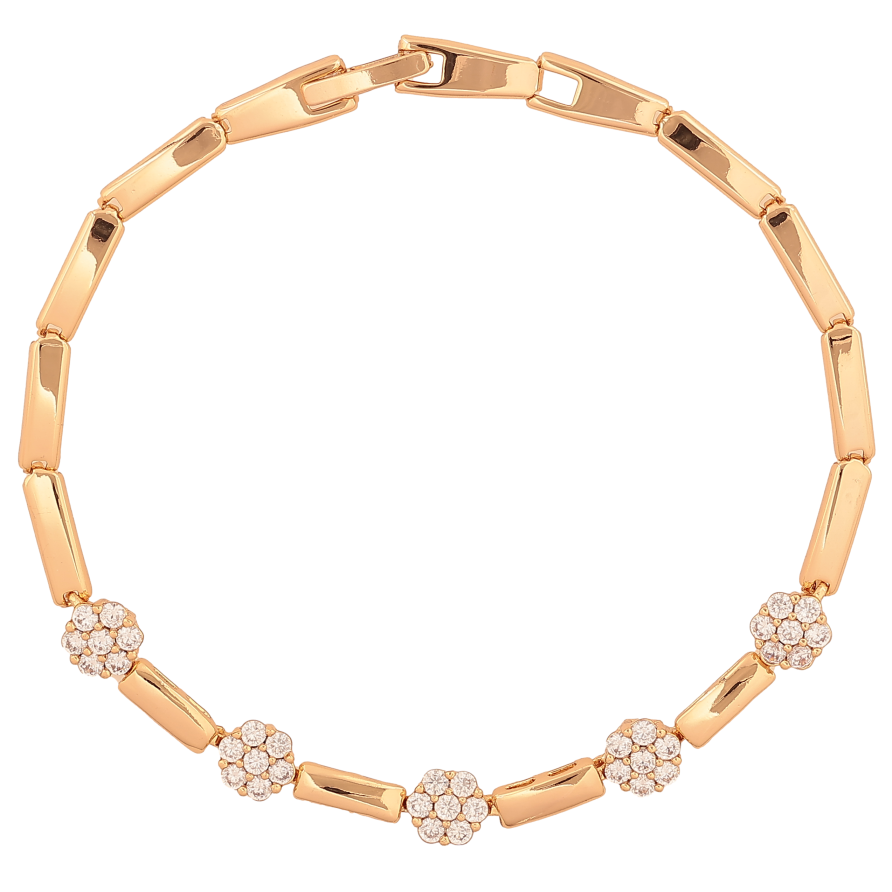 Браслет Xuping колір Позолота 18K "Візерунок з кристалами" розмір 19.5см х 3-6мм фото №1