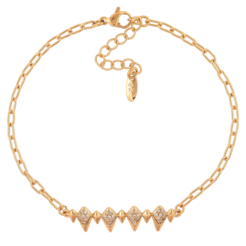 Браслет Xuping цвет Позолота 18K "Цепочка декоративной вставкой" размер с доп. цепочкой 19-22см х 3-8мм фото №1