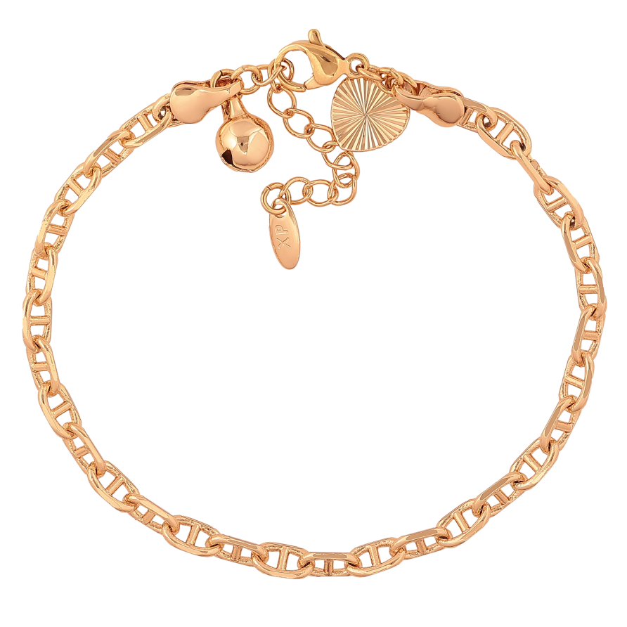 Браслет Xuping колір Позолота 18K "Ланцюжок плетіння Морський ланцюг" розмір з дод. ланцюжком 18-21см х 4мм фото №1