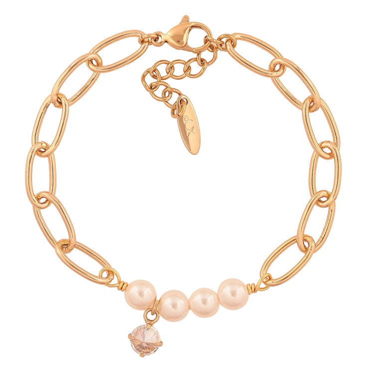 Браслет Xuping колір Позолота 18K "Ланцюжок з перлинними намистами" розмір з дод. ланцюжком 18-20.5см х 6-7мм фото №23