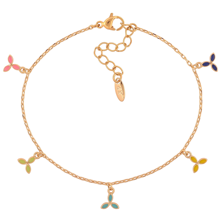 Браслет Xuping колір Позолота 18K "Ланцюжок з різнокольоровими підвісками" розмір з дод. ланцюжком 17-20.5см х 1мм фото №11