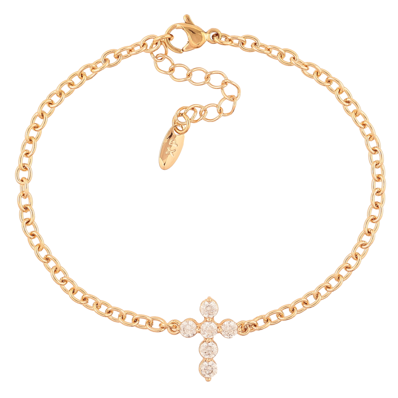 Браслет Xuping колір Позолота 18K "Ланцюжок з кристальним хрестиком" розмір з доп. ланцюжком 17-20см х 3-13мм фото №1