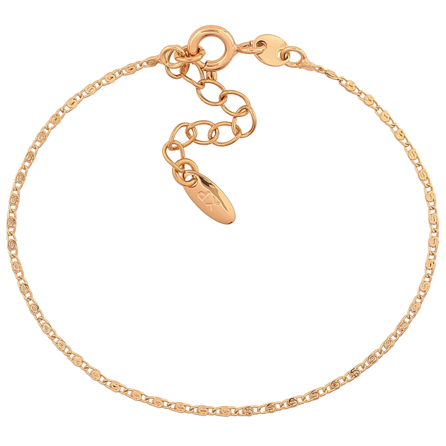 Браслет Xuping колір Позолота 18K "Ланцюжок Равлик" розмір з дод. ланцюжком 14.5-17.5см х 1мм фото №1