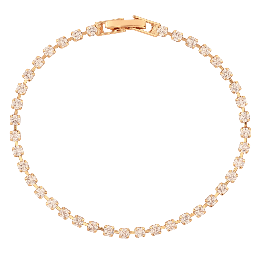 Браслет Xuping цвет Позолота 18K "Дорожка кристаллов" размер 18см х 3мм фото №1