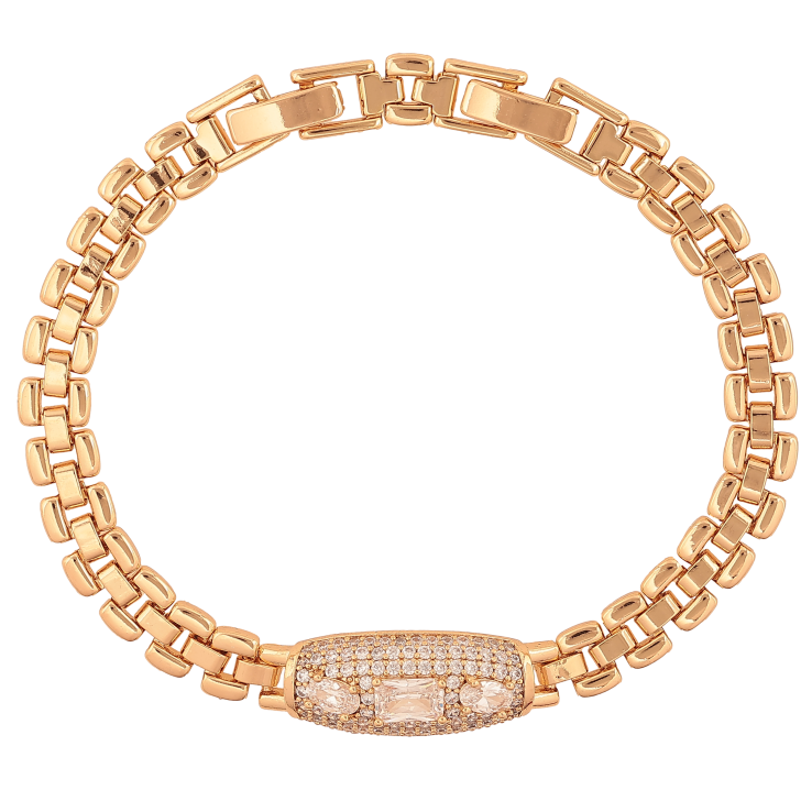 Браслет Xuping колір Позолота 18K "Візерунок з кристалами" розмір з дод. замком 17, 19см х 6-10мм фото №22