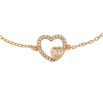 Браслет Xuping колір Позолота 14K "Ланцюжок з вставкою серце" розмір з доп. ланцюжком 17.5-21см х 1.5-12мм фото №2
