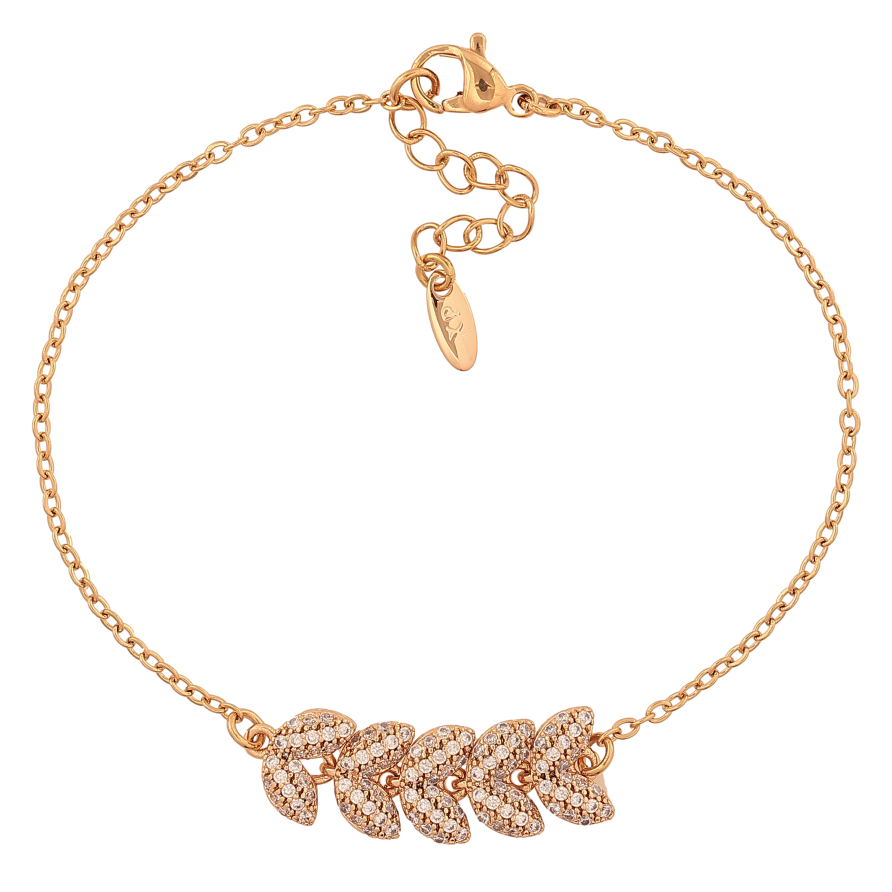 Браслет Xuping колір Позолота 18K "Ланцюжок із вставкою гілочка" розмір з дод. ланцюжком 19-21.5см х 1.5-9мм фото №1