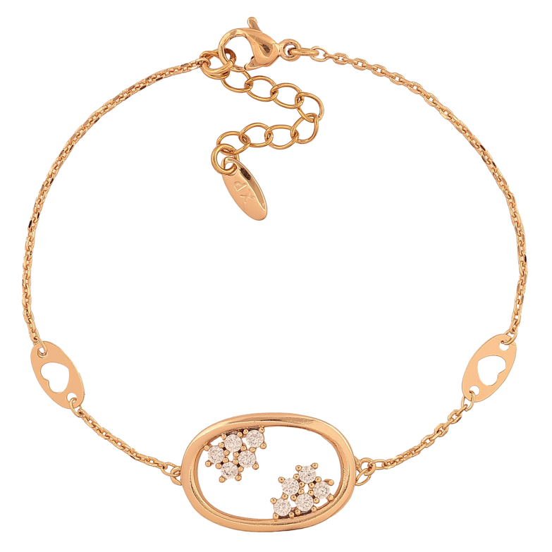 Браслет Xuping колір Позолота 18K "Ланцюжок із вставками з кристалами" розмір з дод. ланцюжком 17-20см х 1-14мм фото №1