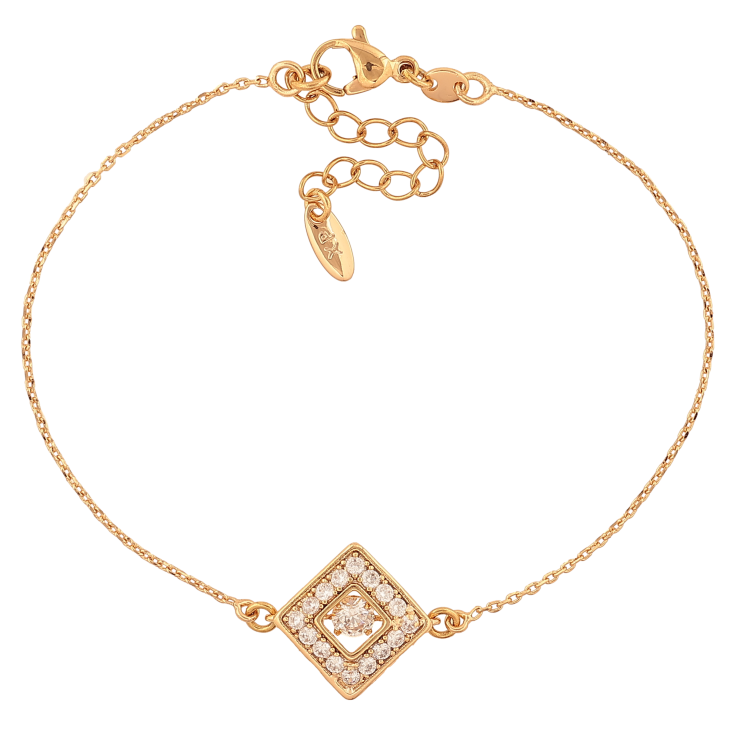 Браслет Xuping колір Позолота 18K "Ромбова вставка з "Танцюючиим кристалом" розмір з доп. ланцюжком 19-22см х 1-10мм фото №18